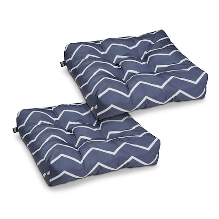 Classic Accessories 19x19x5" Square Seat Cushions, Navy Chevron, 2PK 62-119-015502-2PK